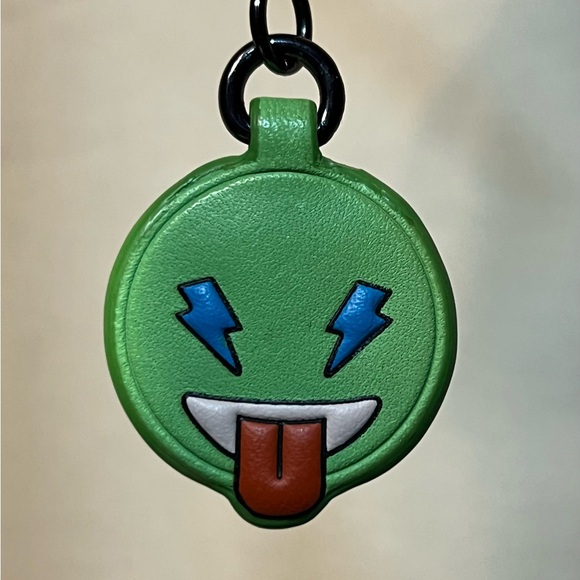 Coach Cheeky Emoji Bag Charm Leather EUC - Picture 3 of 6